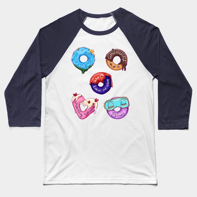 Which Donut are you today? Morning mood Baseball T-Shirt by Elishas art original 